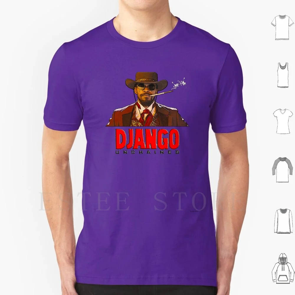 Django Unchained T Shirt DIY Big Size 100% Cotton Django Unchained Quentin Tarentino Jamie Fox Tv Film Western Cowboy
