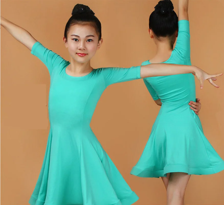 2021 Girls Latin dresses for dancing ballroom dance dress rumba samba spandex children samba cha cha tango skirt standard salsa