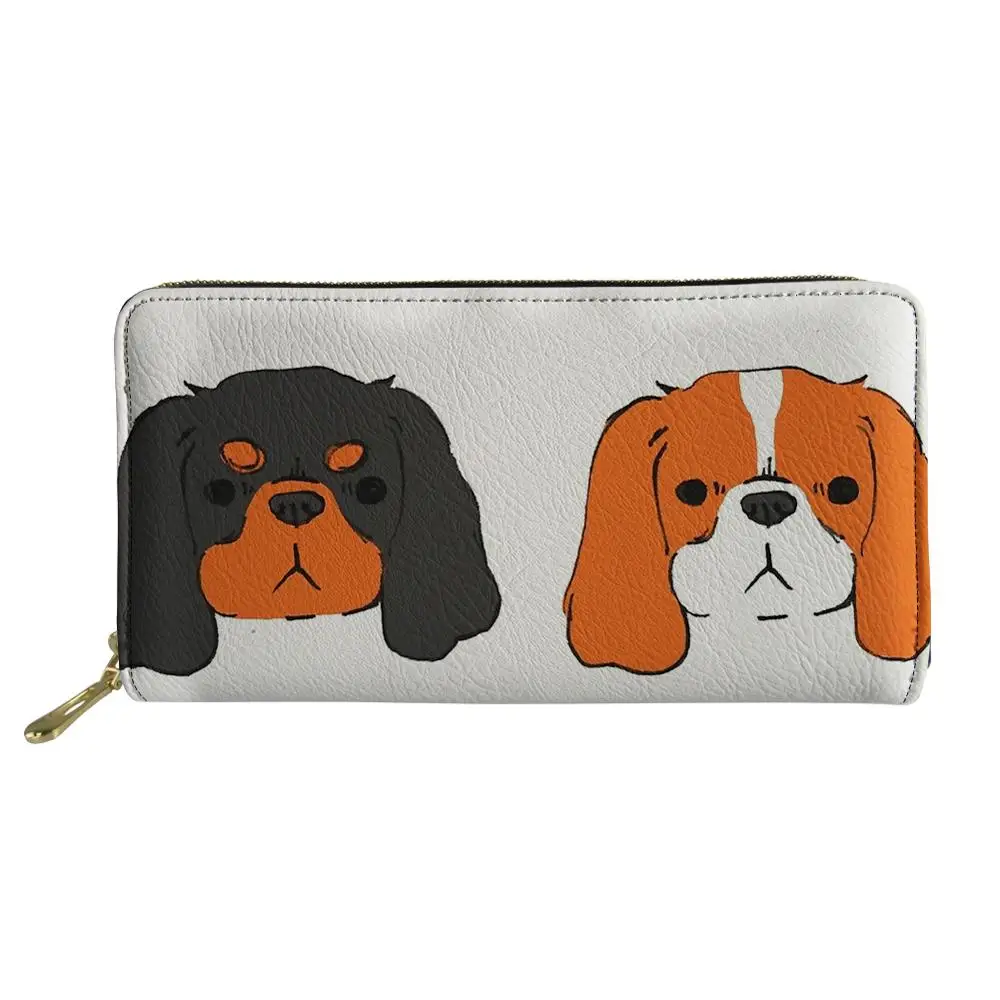 Leather Wallet Women Luxury PU Purse Cavalier King Charles Spaniel 3D Print Waterproof Phone Bags for Ladies Travel