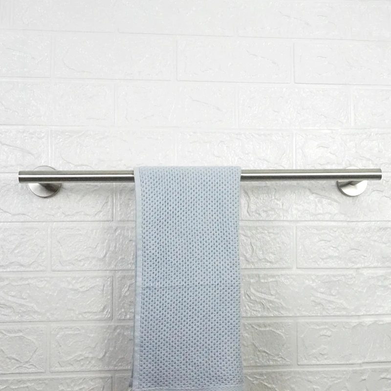 Brushed Stainless Steel Wall Mounted Hand Towel Bar Toilet Paper Holder Robe Towel Hooks Kitchen Bathroom Accessories Set Round 4