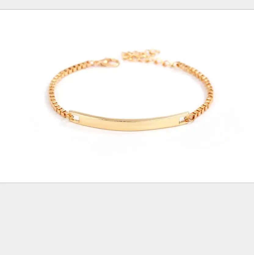 

Beautiful fashion Elegant Gold color silver color chain women Bar cute Bracelet high quality Gorgeous jewelry S1976