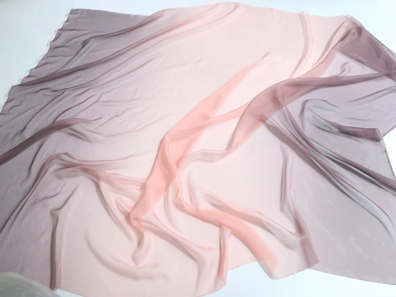 Ombre Chiffon 58'' breit nach Meter 30D Farbverlauf Chiffon transparenter Stoff Tanzschal Hochzeitsdekorationen transparent – Detail 12