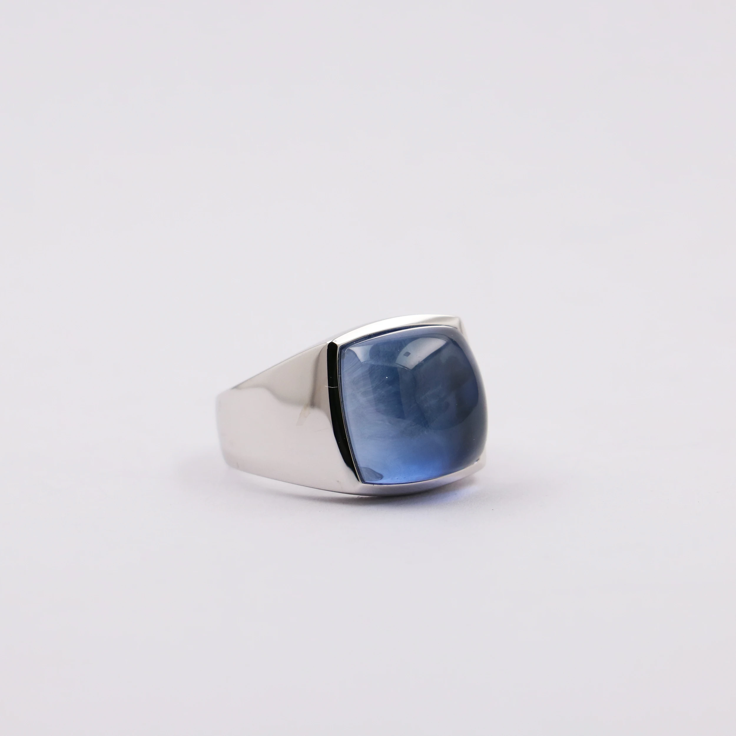 Sterling Silver Sapphire Signet Rings For Men