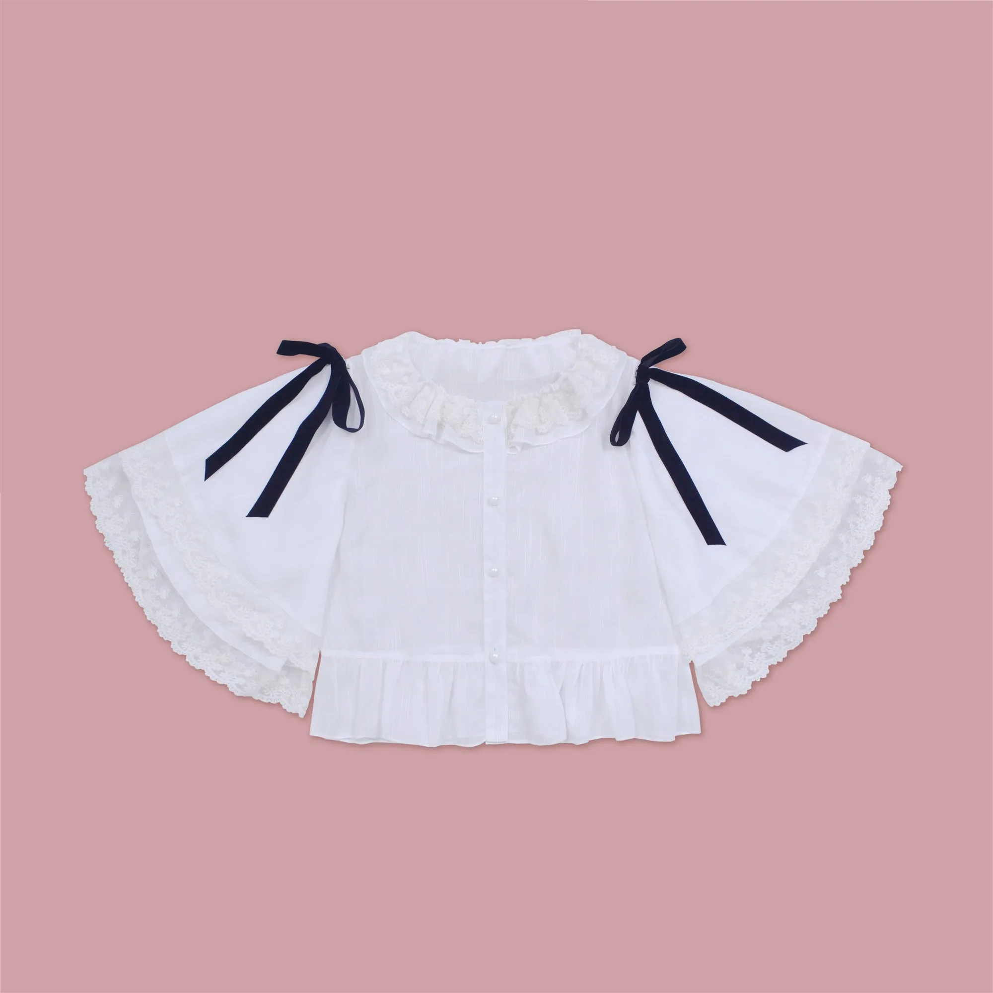 

Fresh sweet lolita top kawaii girl peter pan collar white loli girl victorian shirt loose gothic lolita shirt loli cos lolita