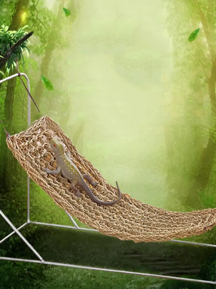 Reptile Lizard Hammock Hamster Reptile Grass Mat Pet Bed Seaweed Hammock Swing Pet Reptile Toy Hanging Bed Mat Hanging Sofas