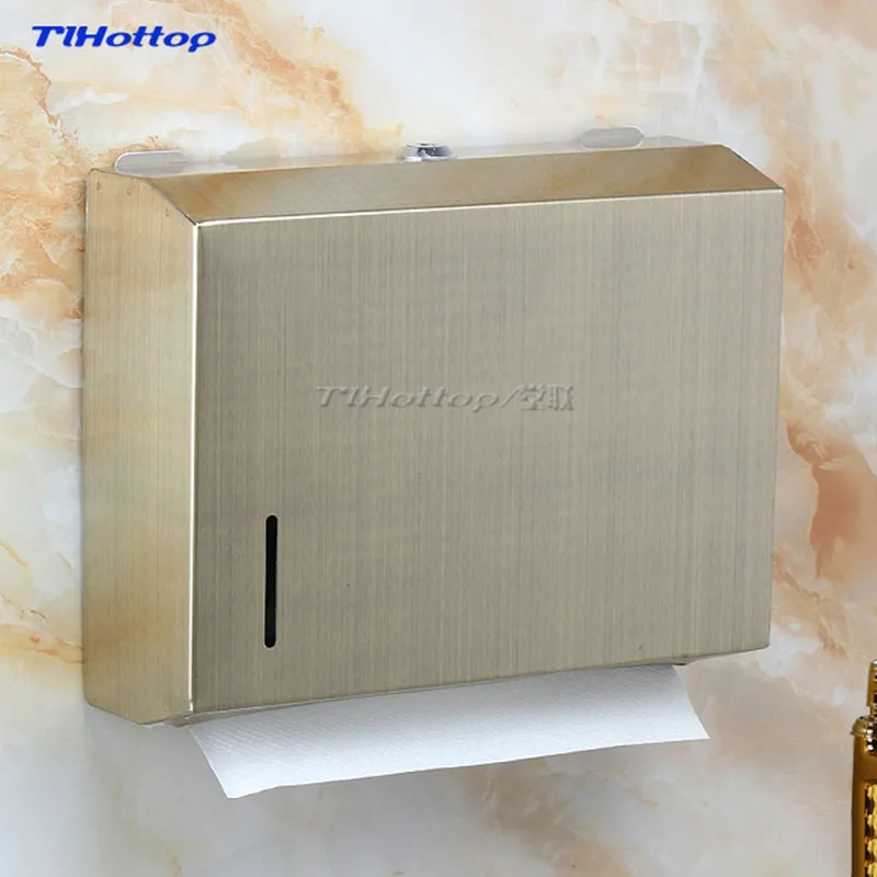 262*205*83mm Stainless Steel Manual Holder Dispenser Paper Towel Rack Butterfly Crown Gold Blue YH8013