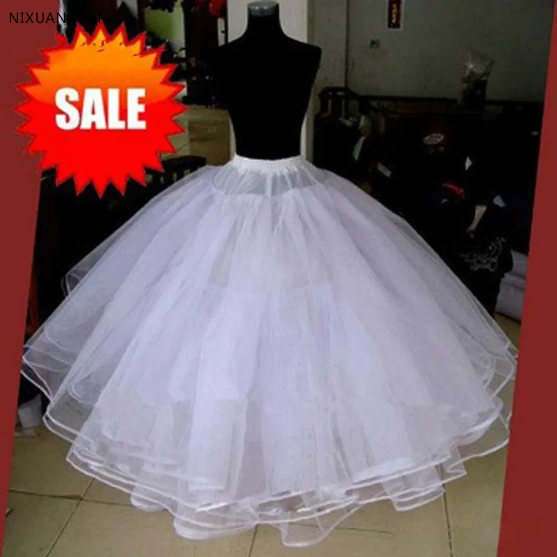 Best Sale White 3 Layers Wedding Accessories Petticoats For Wedding Dress Tulle Underskirt Ball Gown Petticoat Skirt No Hoops