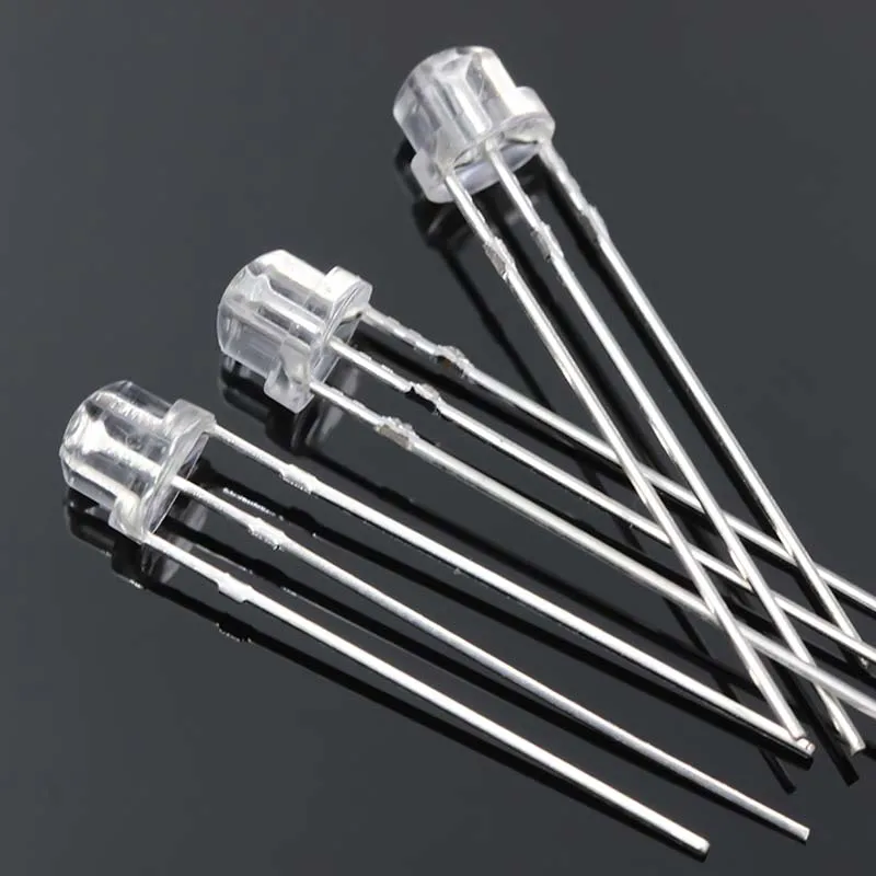 1000PCS 4,8mm Strohhut Led 3-PIN Bicolor ROT Blau UND GRÜN Transparent/Diffused Co Catehode und Anode DIP LED