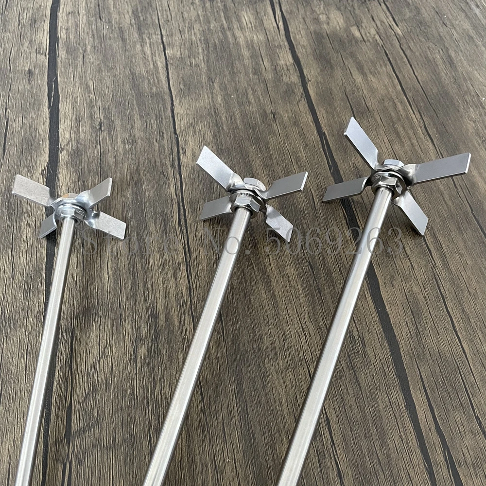 1set 304 Stainless steel four - blade paddle with rod,DIA 60/70mm four-blade agitator used in laboratory stirring experiments