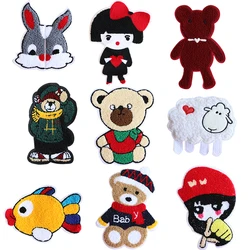 Cartoon Decorative Sheep Bear Girl Rabbit Chenil Icon Applique Embroidered Patches For DIY Iron on Patch Badges on the Backpack