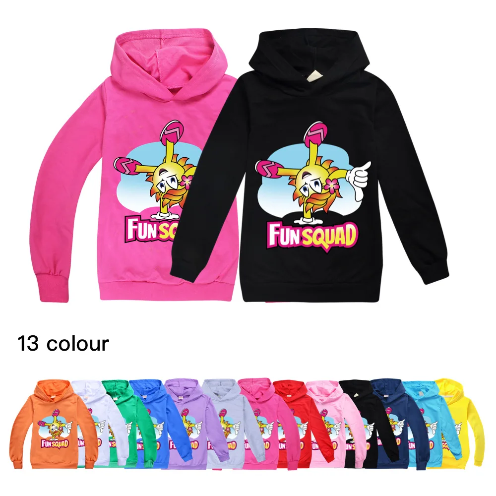 

Fun Squad game Kids Sweatshirts Children Hoodie T-shirt Streetwear Boy Cartoon Hooded Jacket Autumn Casual Tops 2-16Y