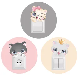 Cartoon Cute Cat Switch Wall Sticker Living Room Background Bedroom Home Decoration Mural Art Decals Stickers Beautify Wallpaper