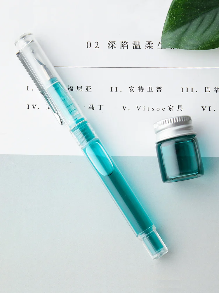 

Big Ink Capacity Transparent Fountain Pen Dual Way Of Ink Refilling Art Creation Painting Font Design Student School Supplies