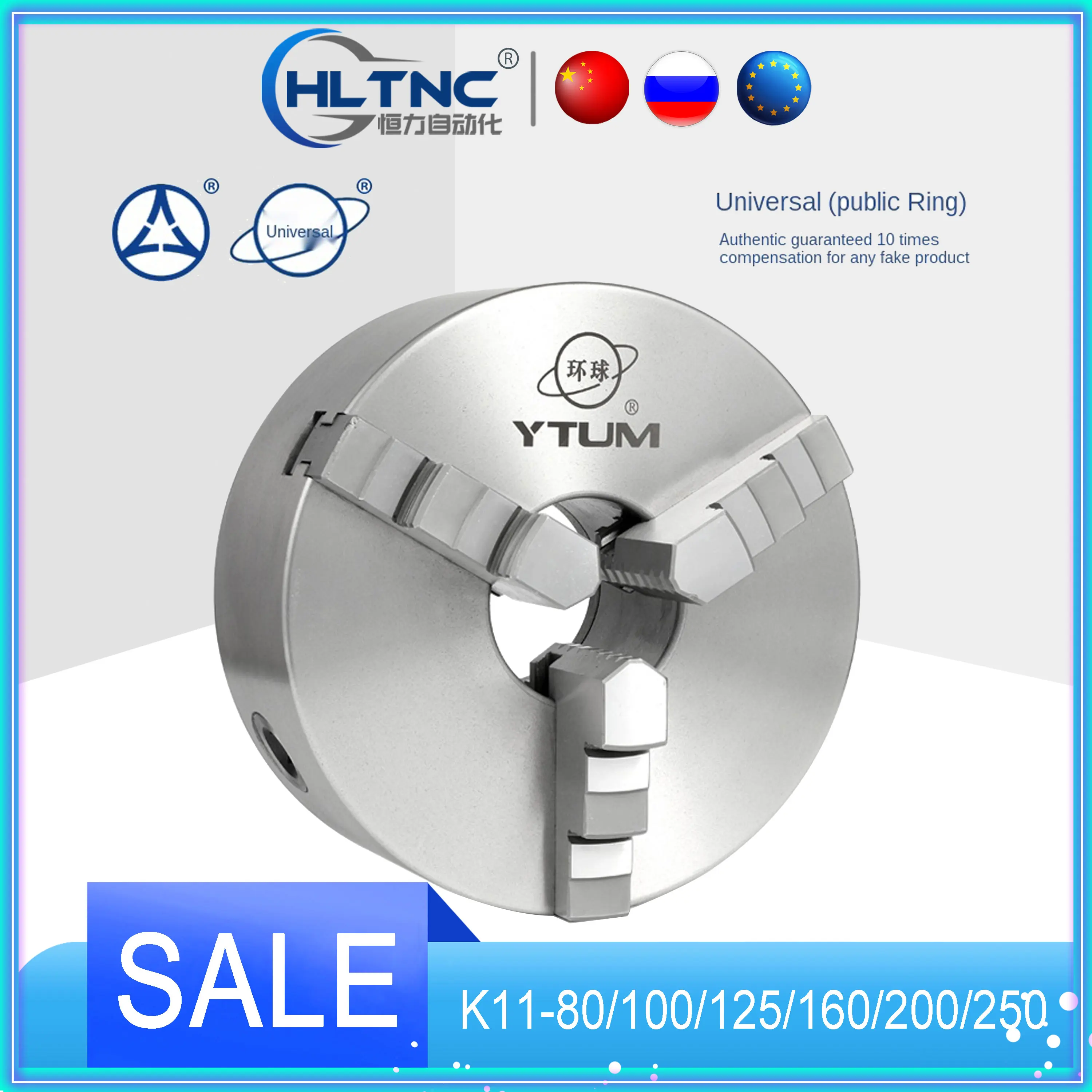 Special Offer K11 80 100 125 160 200 250 Power Chuck Three Jaw Lathe Chuck With Wrench Harden Steel For Cnc Machining