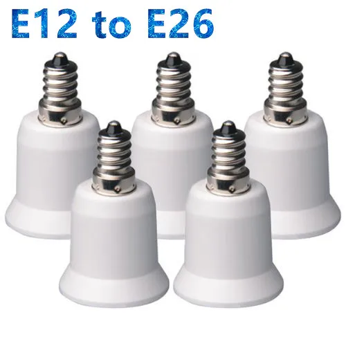 

100pcs/lot E12 to E26 lamp holder adapter converter lamp adapter E26~E12,E12 male to E26 female