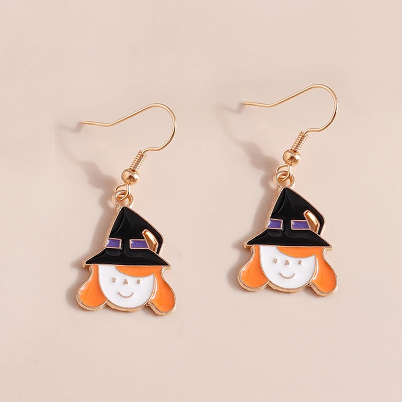 Trendy Halloween Tropfen Ohrringe Für Frauen Mond Tod Geist Kürbis Skelett Baumeln Ohrringe Party Zubehör Lustige Schmuck Geschenke – Detail 28