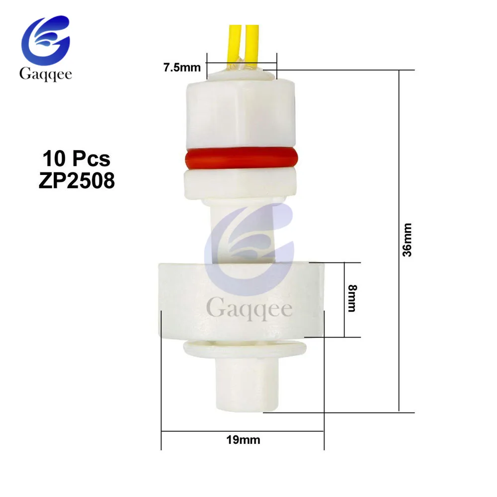 Normally closed low pressure float switch Module ZP2508 Mini PP Tank Pool Water Liquid Level Sensor Vertical Float Switch 36mm