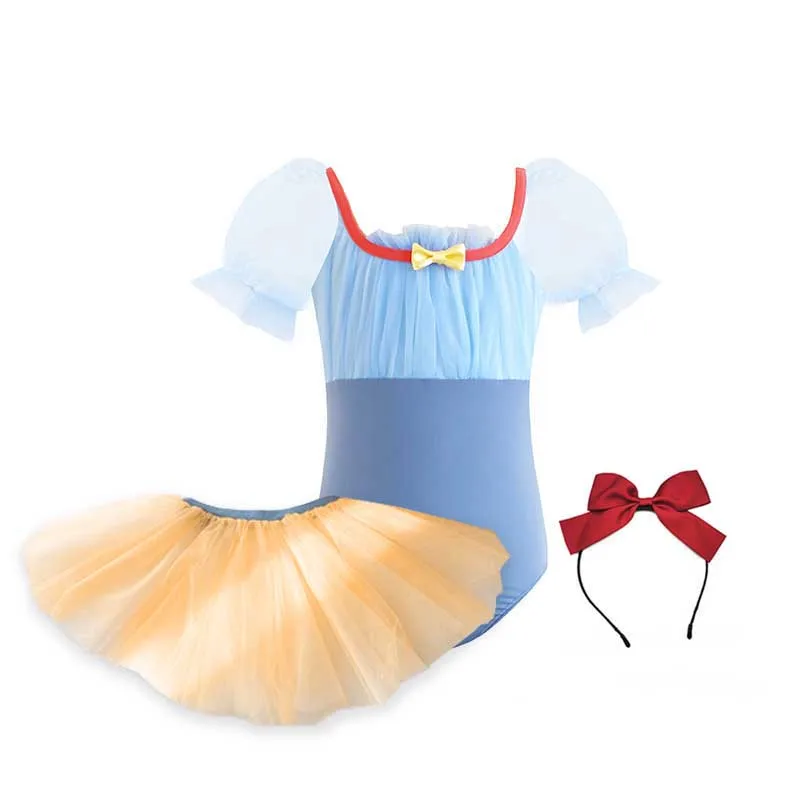 Ballet Leotard For Woman Practice Dress Snow White Bow Gymnastics Leotards Ballerina Dance Wear Costume