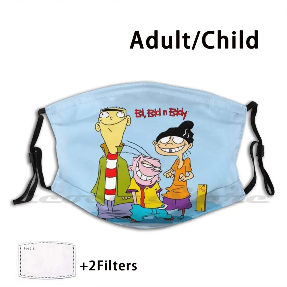 Ed Edd N Eddy Fan Art Mask Cloth Reusable Print Filter Washable Ededdneddy Ededdandeddy Ededdeddy Cartoon