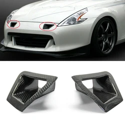 For Nissan 370Z Z34 2009-2020 Front Bumper Side Air Vent Duct Intake Cover Carbon Fiber Car Engine Bonnet Hood Scoop Outlet Trim
