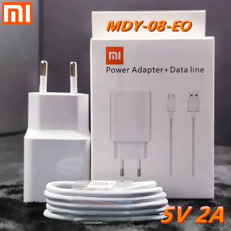 Original Xiaomi Charger 5V2A  EU MDY-08-EO charge adapter Micro usb cable For Redmi 7 7A 6 6A 5A 4A 4X note 6 pro/A2 lite