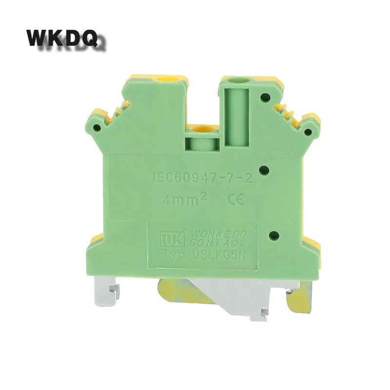 10Pcs USLKG5N USLKG5 Universal Screw Ground Protective Earth Modular Wire Electrical Connector Din Rail Terminal Block USLKG 5N