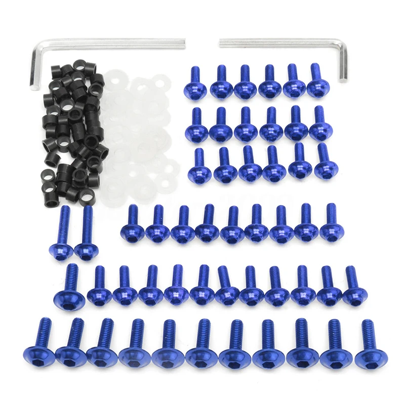 158pcs Universal Motorcycle M5 M6 Fairing Bolts Kit Body Fastener Screws Nuts Kit Fastener Clips Sportbike Scooter Accessories