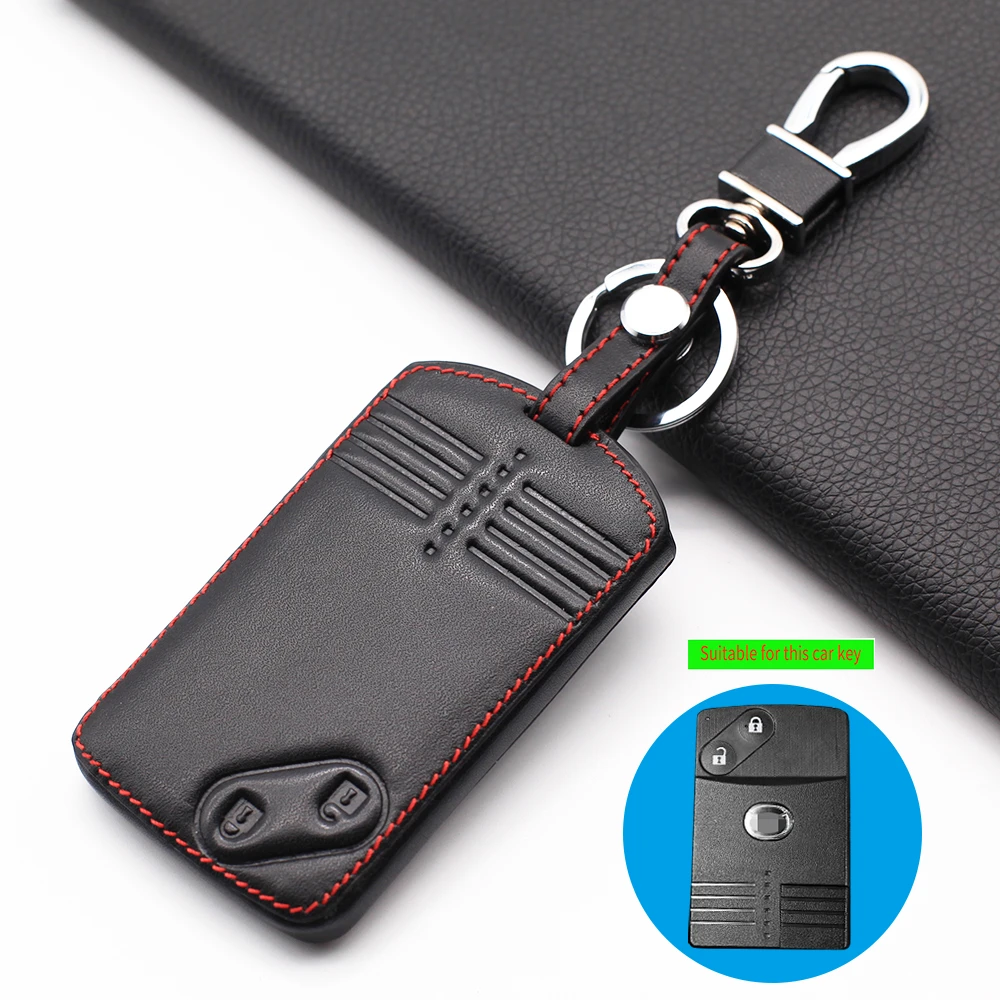 Leather Car Key Case Cover For Mazda 2 3 5 Premacy Miata 6 8 RX8 MX5 M8 CX-7 CX-9 Verisa MPV 2/3/4 Buttons Remote Protector Fob