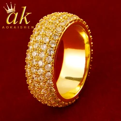 Iced Rings for Women Real Gold Plated Hip Hop Jewelry