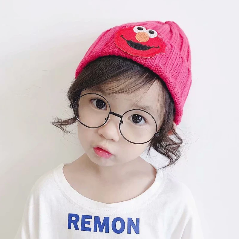 Children's winter hat cute knit hat beanie baby hat girl boy warm outdoor ski hat candy color hat autumn winter funny hat