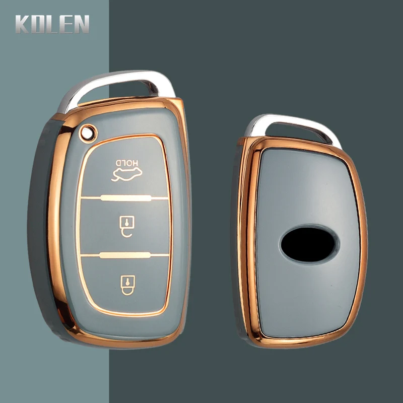 Plating TPU Car Key Case Shell Cover Fob For Hyundai Tucson Sonata Santa Fe Elantra Accent Solaris Verna ix25 ix35 i20 i30 i40