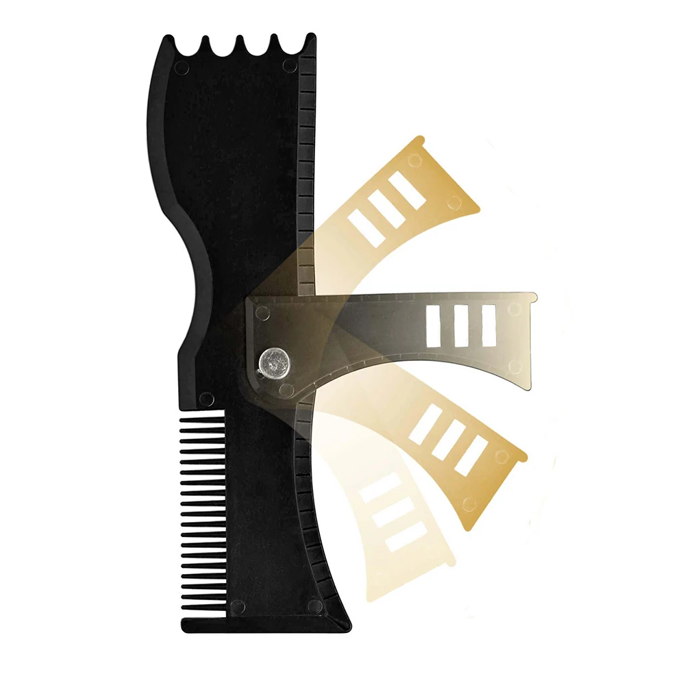 5 In 1 Men's Beard Shaping Styling Template Comb Rotatable Men's Beards Combs Beauty Tool for Hair Beard Trimming Moustache Comb