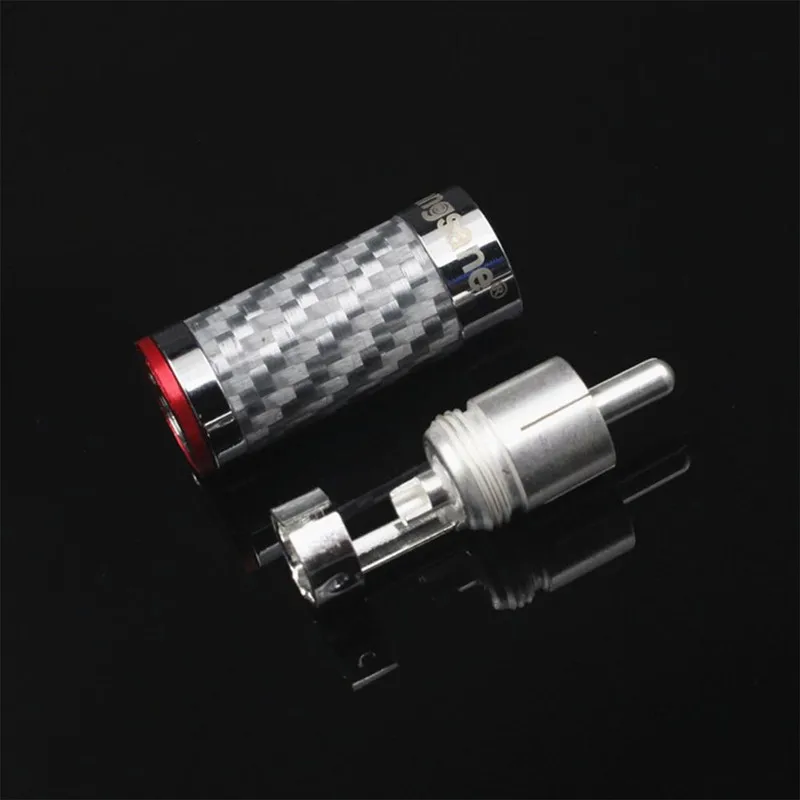 

Carbon Fiber Pure Copper Silver Plated RCA Audio Plug Speaker Silver Plug Connecto