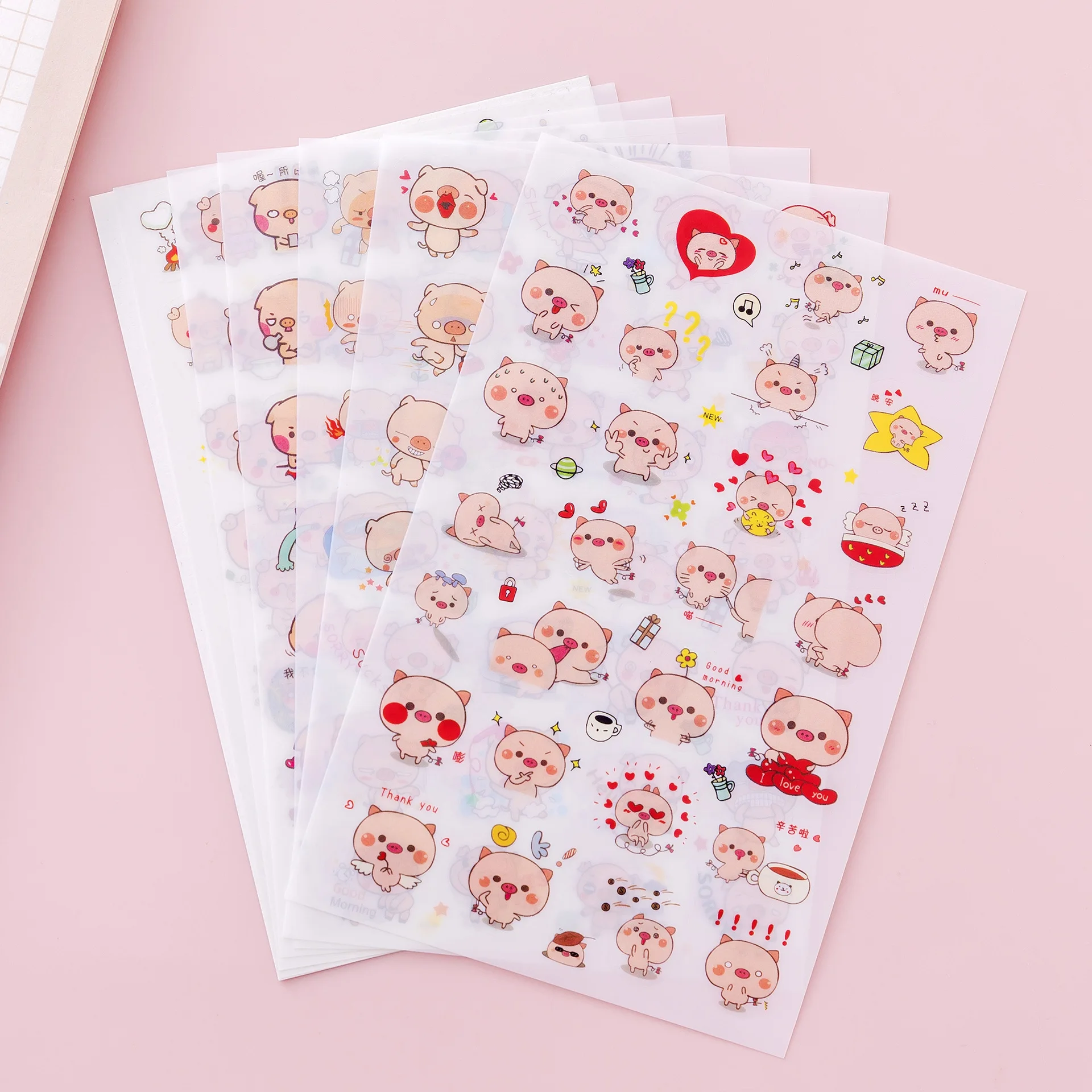 

120 pcs/lot Kawaii Pig PET Stickers Decorative Stationery Sticker Scrapbooking DIY Diary Album Stick Label