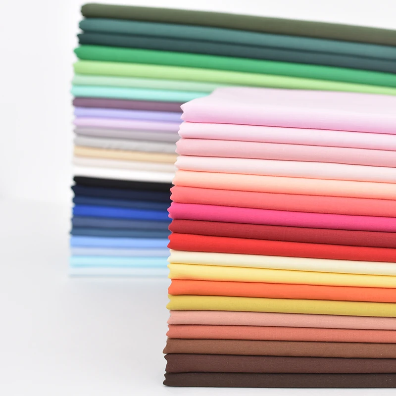 71 لونًا متوفرًا في المخزون قماش بطانة قطن خفيف عادي 100% نسيج فوال قطن قسط أقمشة قطنية نقية لملابس الأطفال