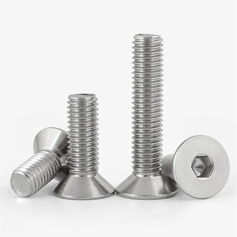 5/10/25/50pcs M1.6 M2 M2.5 M3 M4 M5 M6 M8 304 A2-70 Stainless Steel Hexagon Hex Socket Head Flat Countersunk Bolt Screw