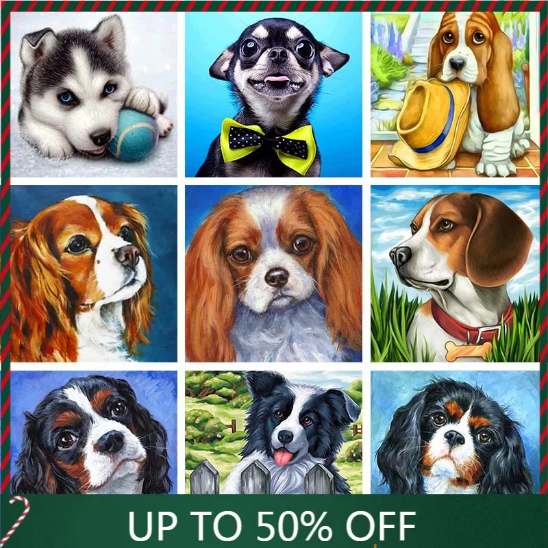 

5d Diy Diamond Painting Kit Animals Cartoon Dog Diamond Embroidery Full Drill Mosaic Sale Picture of Rhinestones Home Decoration