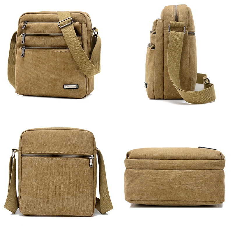 Men Canvas Shoulder Bags Casual Canvas Crossbody Bag Handbag  Messenger Bags Light Shopping Travel High Quality Shoulder Bags