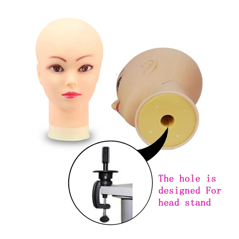 OLD STREET Professional Cosmetology Bald Mannequin Head Manikin Model Doll Head for Make Up Making Wigs with Clamp Tpins