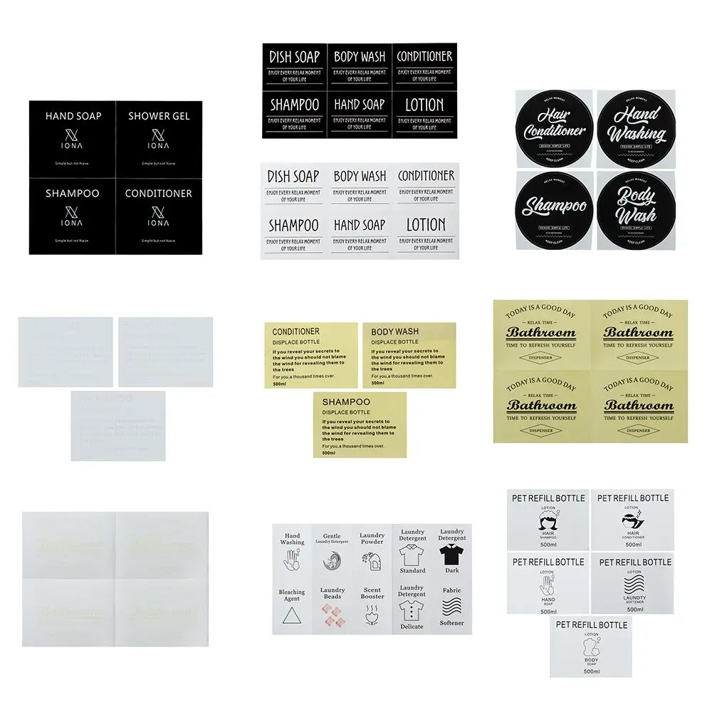 Soap Dispenser Household Tally Cosmetic Labels Classification Tags Refillable Bottles Marker Stickers Bathroom Organization