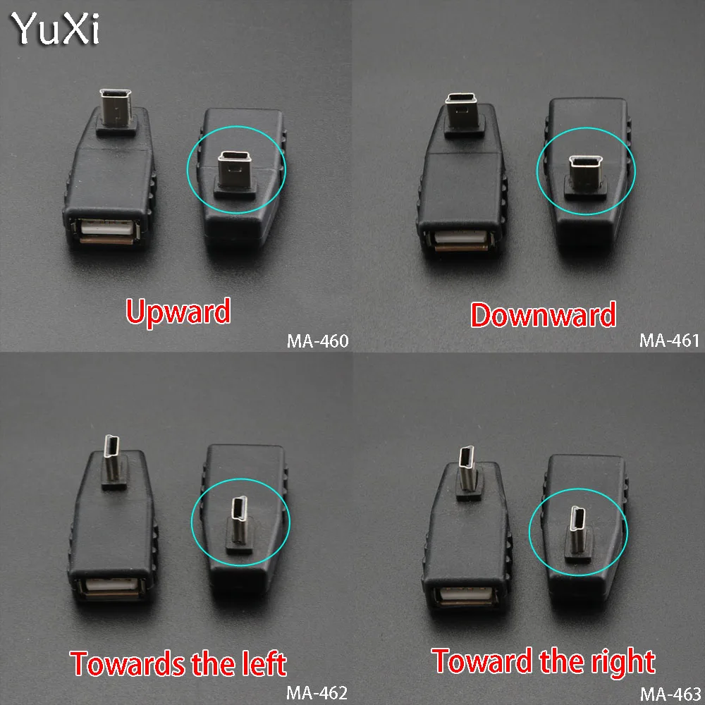 

YuXi micro USB mini male to USB2.0 female Type L/90 degree Upward Downward Towards the left Toward the right adapter