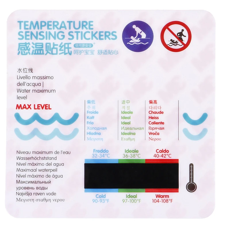 Baby Bath Water Temperature Measuring Card Sticker Bathtub Pool Cartoon Temperature Card Baby Bath Water Temperature Stickers