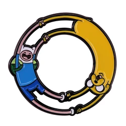 Cartoon Tv Show Adventure Time enamel pin Dog Jake Human Finn brooch badge jewelry