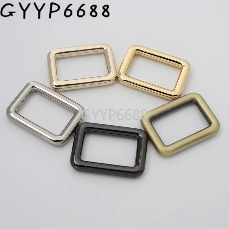 30pcs 5 sizes 6 colors 16 20 26 32 38mm inner die casting close square buckles for handbag round edge rectangle buckle bag parts