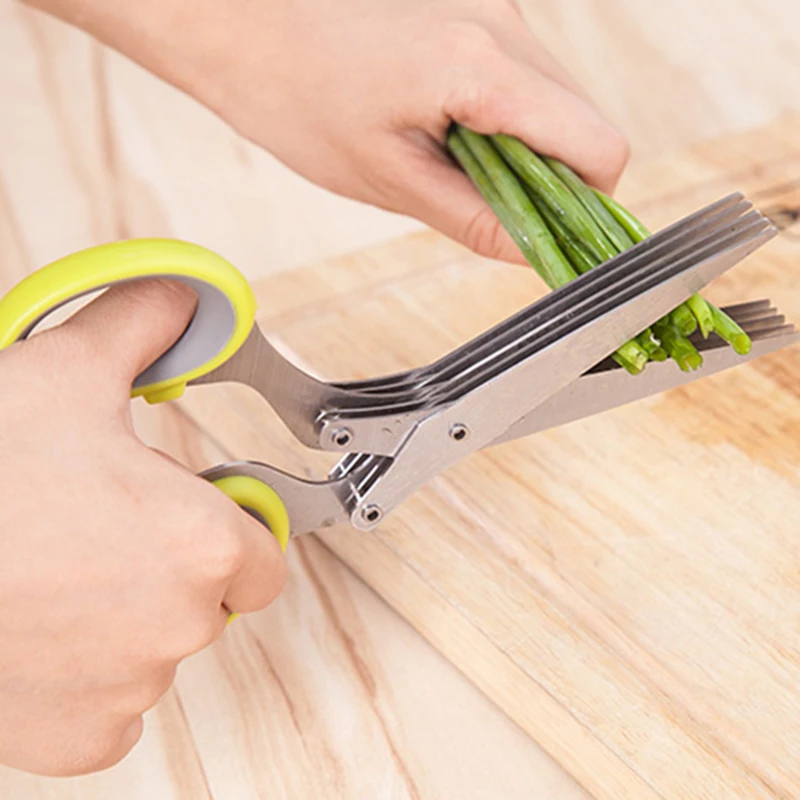 Kitchen tools 5 Blade Sushi Scallion Scissors Kitchen Scissor Shredded Chopped Scallion Cutter Herb Laver Spices Cook Tool Cut