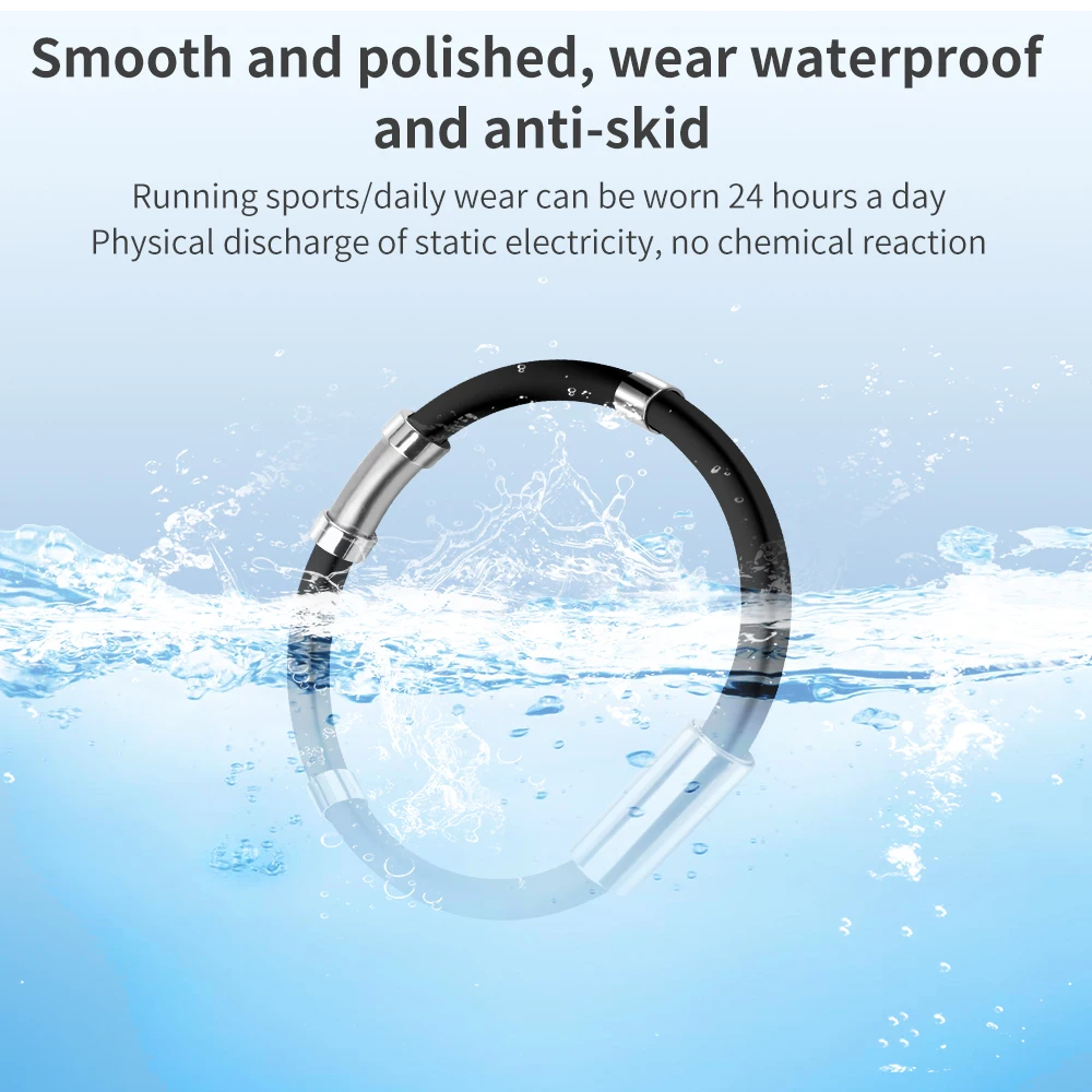 Imagem -02 - Luxianzi Pulseira de Silicone Anti-estático Universal Magnético Esportes Pulseira para Mulher Masculino Pulseira de Pulso para Remover o Corpo Estática