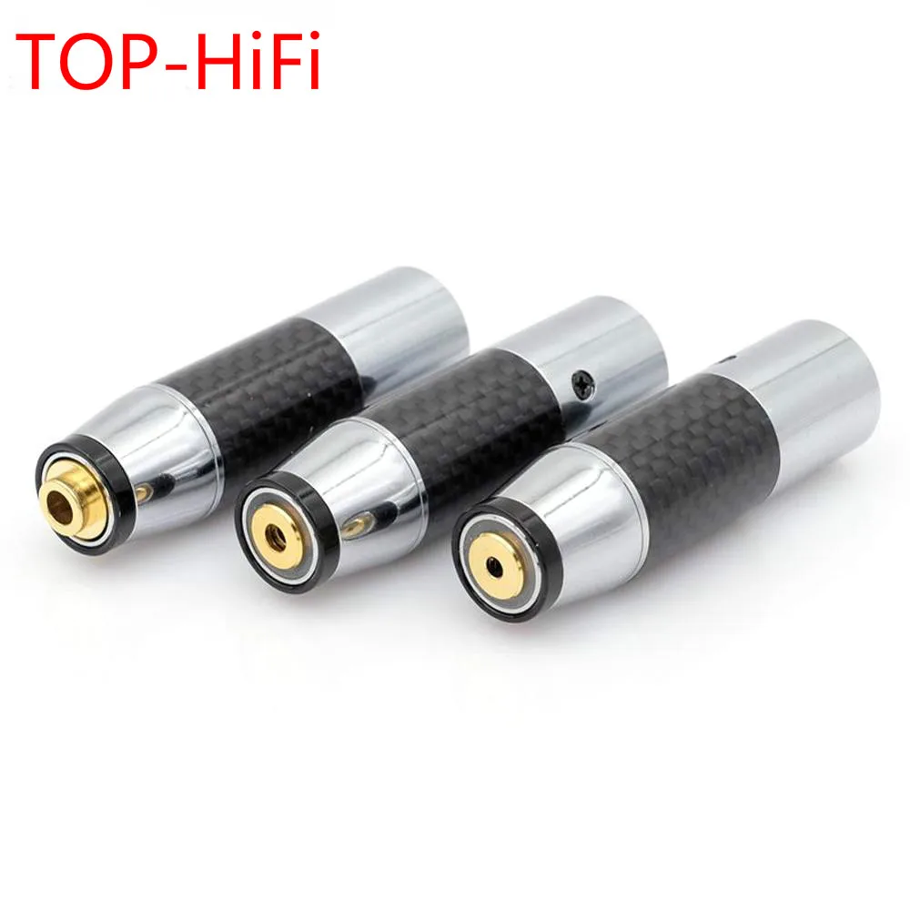 

TOP-HiFi 3.5mm/2.5mmm/4.4mm Balanced Female to 4pin Balanced XLR Male DAC Decoder Converter Adapter Gold Plated Carbon Fiber