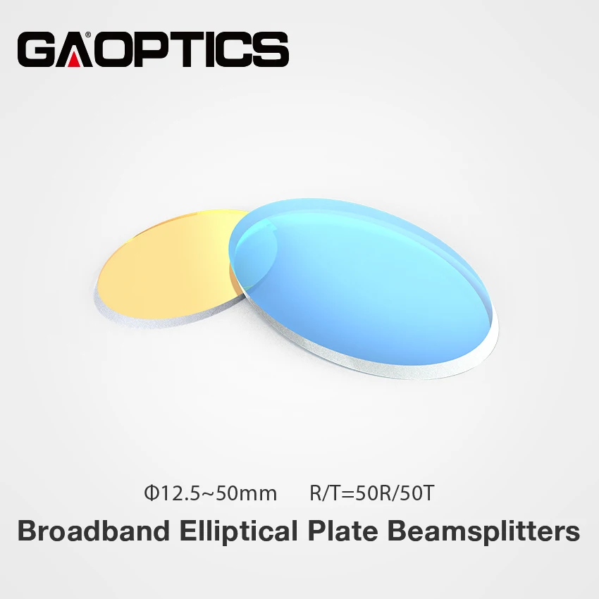 

Custom K9 Glass VIS NIR SWIR Coated 50R/50T Broadband Elliptical Plate Beamsplitters