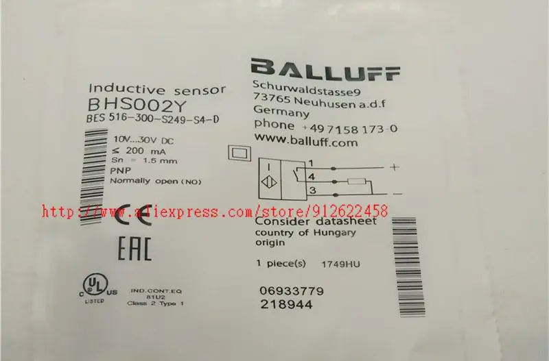 

Новый высококачественный датчик приближения BES 516-300-S249-S4-D Balluff