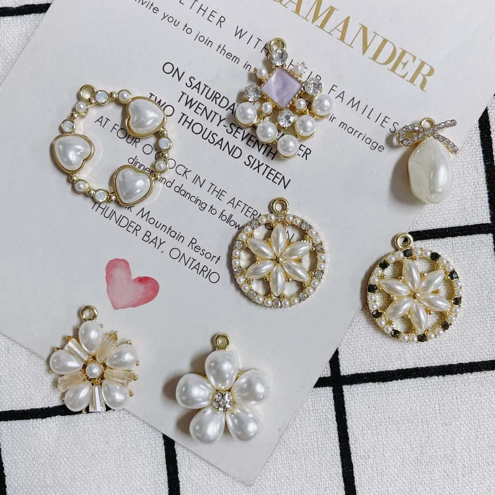 

Фурнитура для ювелирных изделий своими руками, искусственная Бриллиантовая подвеска из сплава, круглые подвески в форме цветка, капли воды, 20 шт.